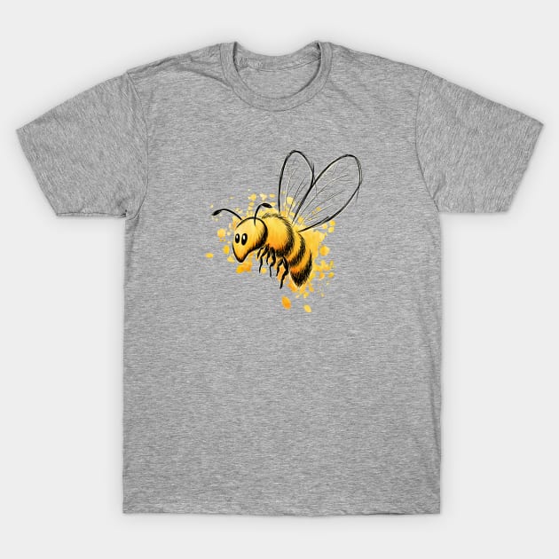 Casual Watercolor Wildlife Illustration | Cute Little Honey Bee T-Shirt by SkizzenMonster